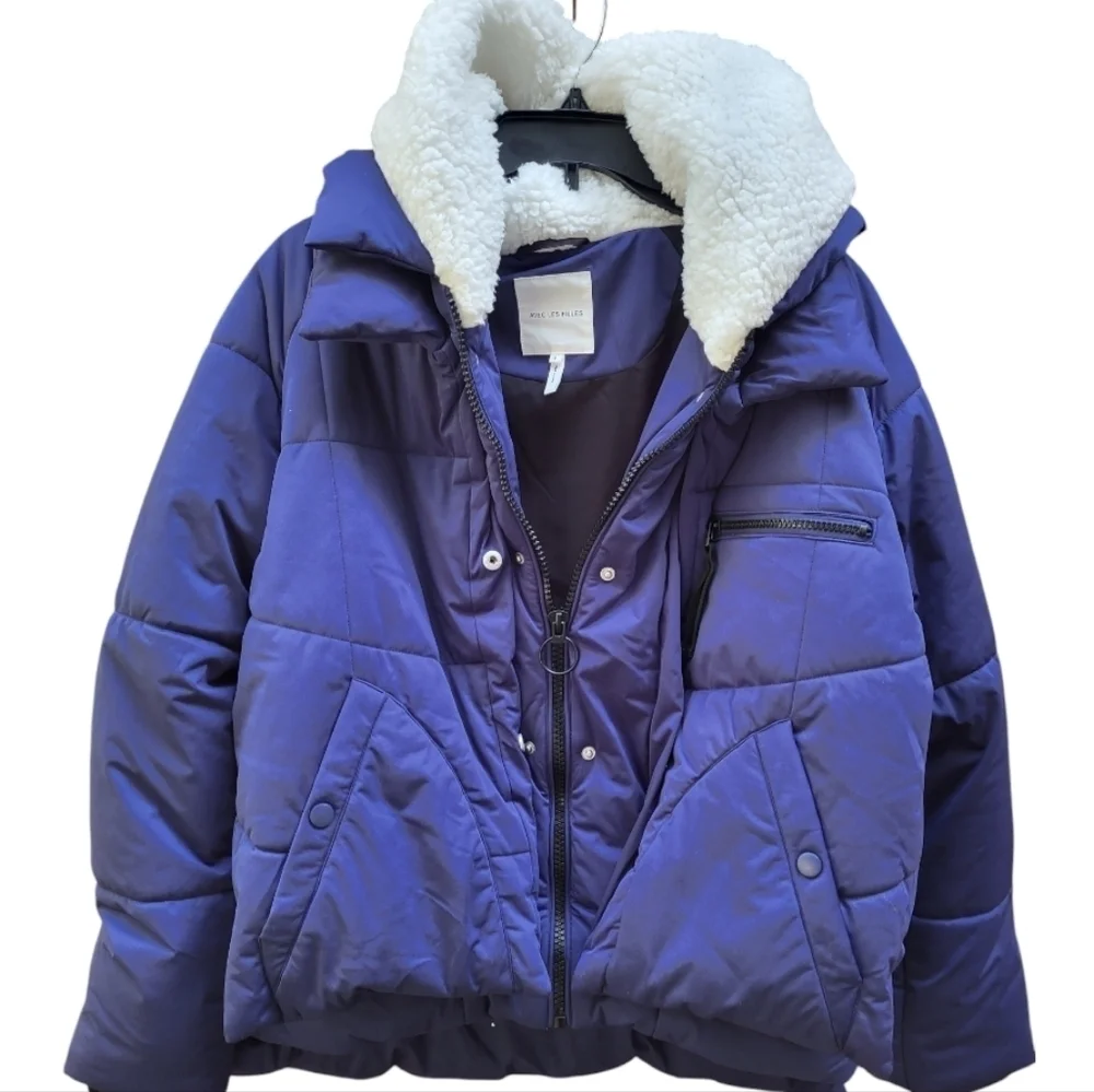 AVEC LES FILLES Thermal Puff Jacket Small NWT Navy